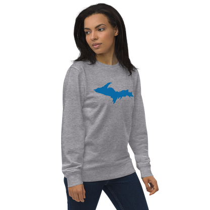 Michigan Upper Peninsula Organic Sweatshirt (w/ Azure UP Outline)