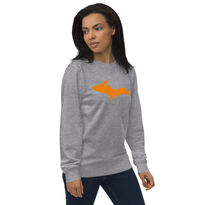 Michigan Upper Peninsula Organic Sweatshirt (w/ Orange UP Outline)