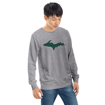 Michigan Upper Peninsula Organic Sweatshirt (w/ Green UP Outline)