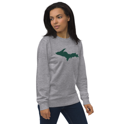 Michigan Upper Peninsula Organic Sweatshirt (w/ Green UP Outline)