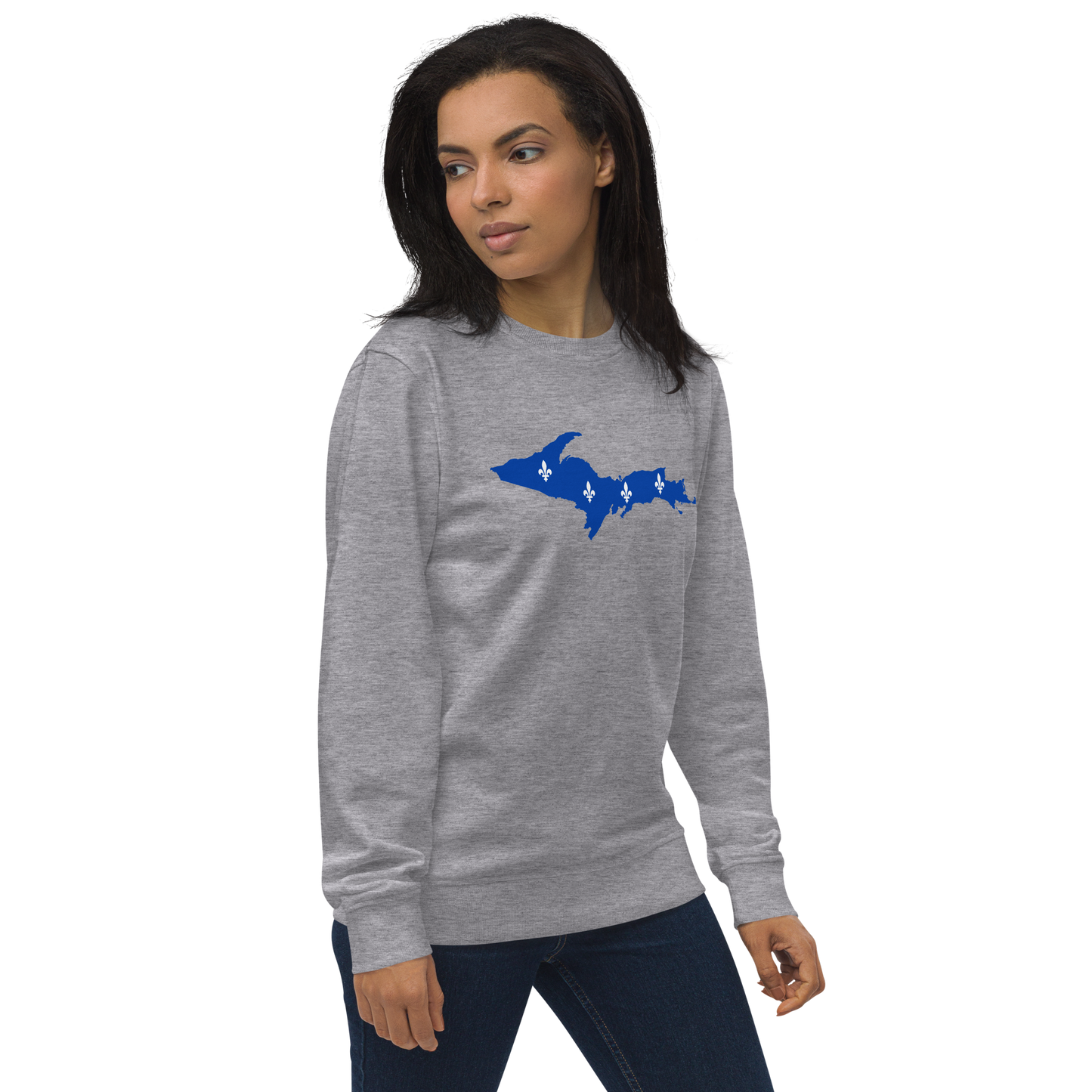 Michigan Upper Peninsula Sweatshirt (w/ UP Quebec Flag Outline) | Unisex Organic