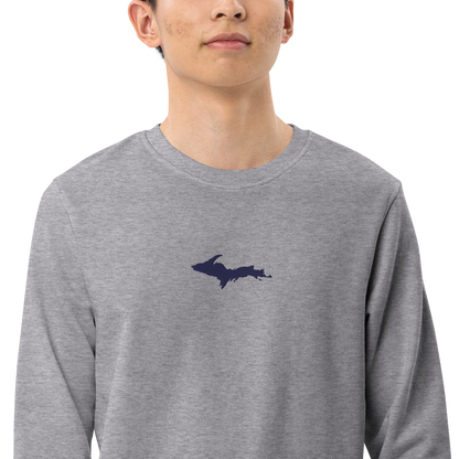 Michigan Upper Peninsula Sweatshirt (w/ Embroidered UP Outline) | Unisex Organic