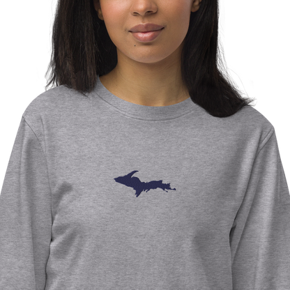 Michigan Upper Peninsula Sweatshirt (w/ Embroidered UP Outline) | Unisex Organic