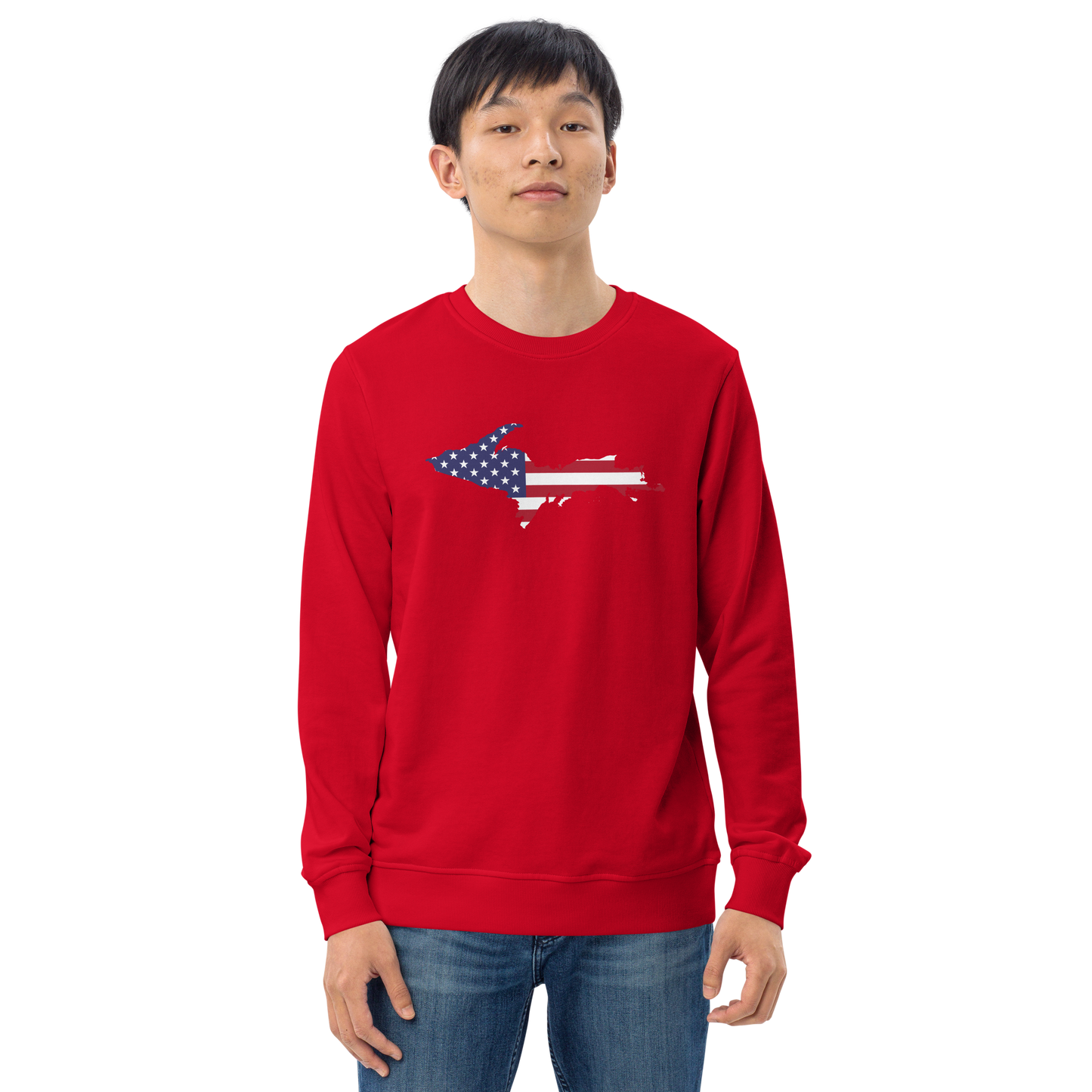 Michigan Upper Peninsula Organic Sweatshirt (w/ UP USA Flag Outline)