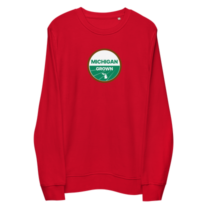 'Michigan Grown' Sweatshirt (Agricultural Certification Parody) | Unisex Organic