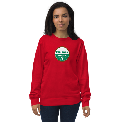 'Michigan Grown' Sweatshirt (Agricultural Certification Parody) | Unisex Organic