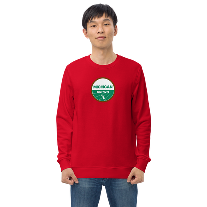 'Michigan Grown' Sweatshirt (Agricultural Certification Parody) | Unisex Organic