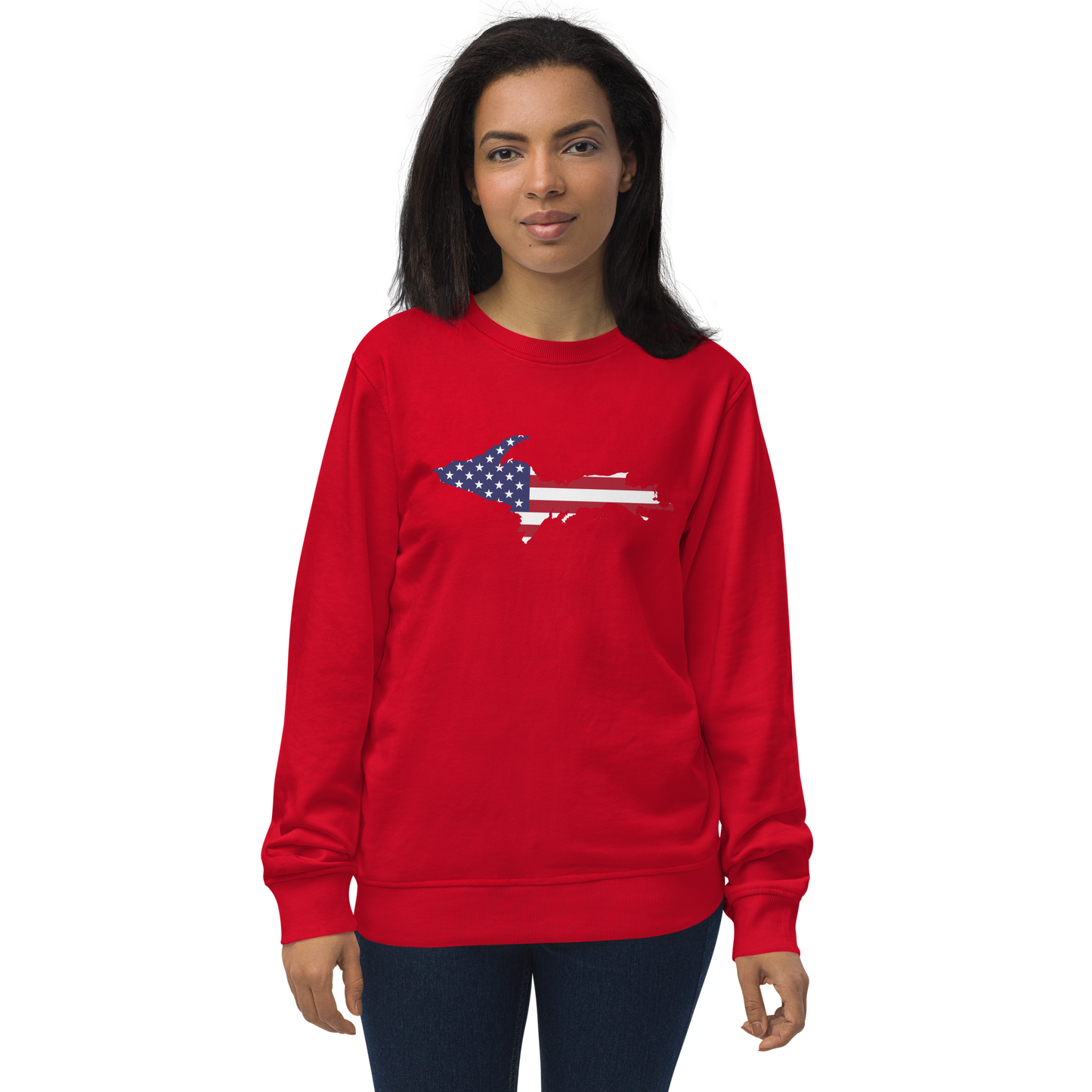 Michigan Upper Peninsula Organic Sweatshirt (w/ UP USA Flag Outline)