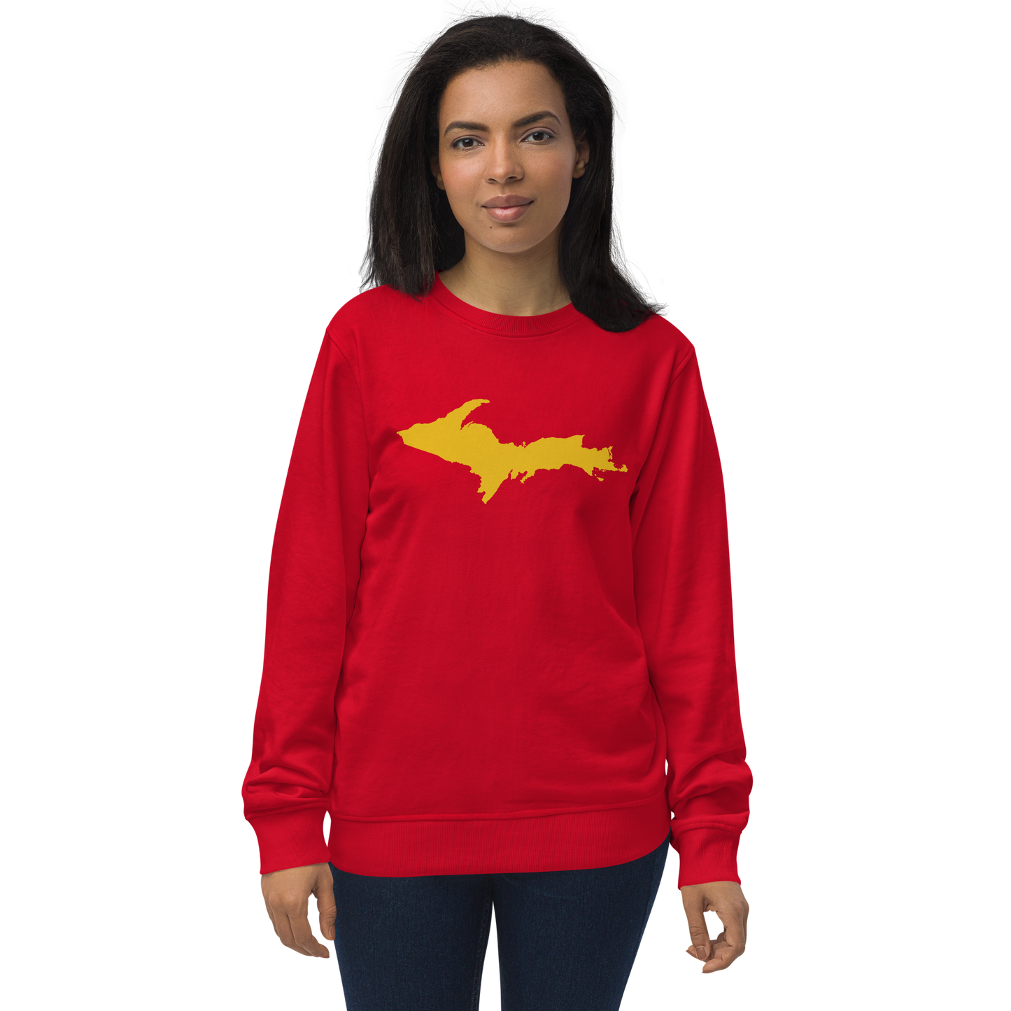 Michigan Upper Peninsula Organic Sweatshirt (w/ Gold UP Outline)