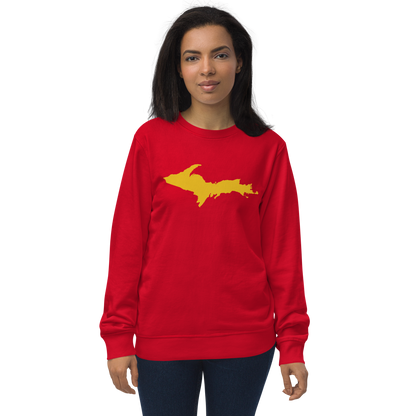 Michigan Upper Peninsula Organic Sweatshirt (w/ Gold UP Outline)