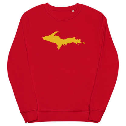 Michigan Upper Peninsula Organic Sweatshirt (w/ Gold UP Outline)