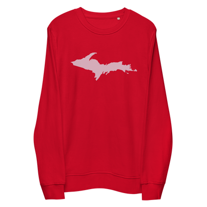 Michigan Upper Peninsula Organic Sweatshirt (w/ Pink UP Outline)