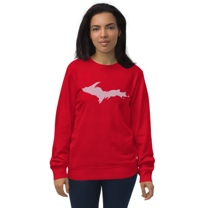 Michigan Upper Peninsula Organic Sweatshirt (w/ Pink UP Outline)