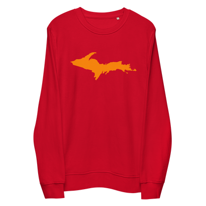 Michigan Upper Peninsula Organic Sweatshirt (w/ Orange UP Outline)