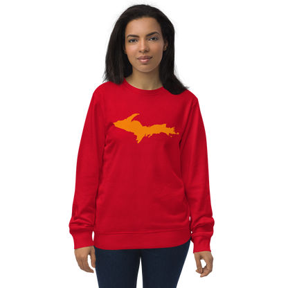 Michigan Upper Peninsula Organic Sweatshirt (w/ Orange UP Outline)