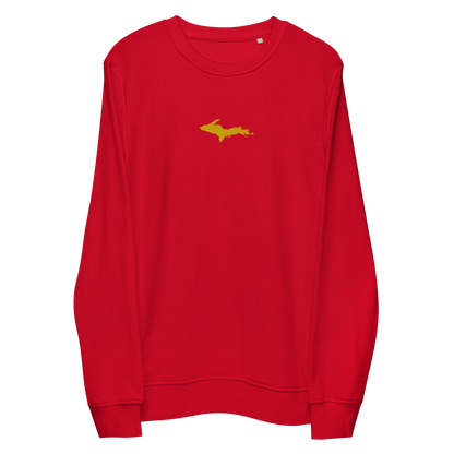 Michigan Upper Peninsula Sweatshirt (w/ Embroidered Gold UP Outline) | Unisex Organic