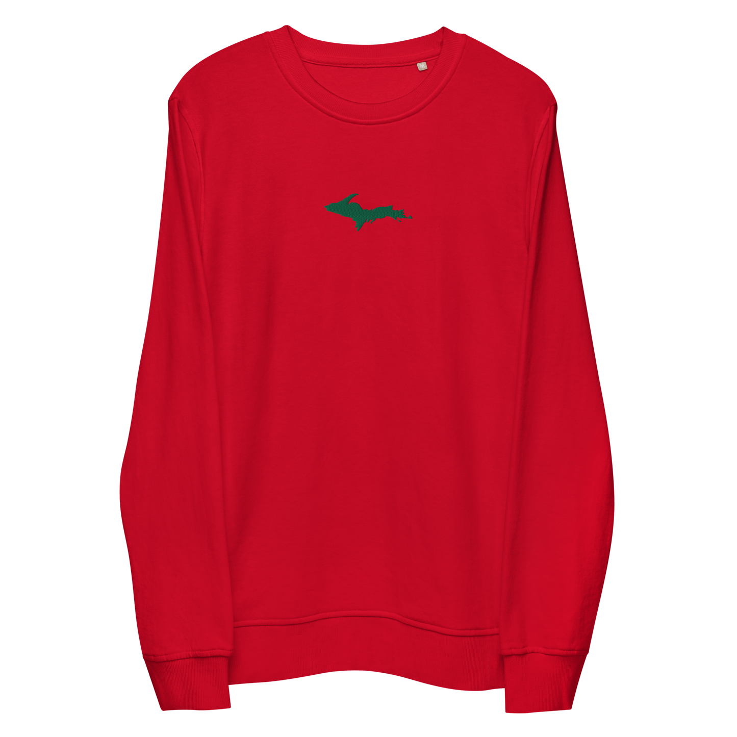 Michigan Upper Peninsula Sweatshirt (w/ Embroidered Green UP Outline) | Unisex Organic