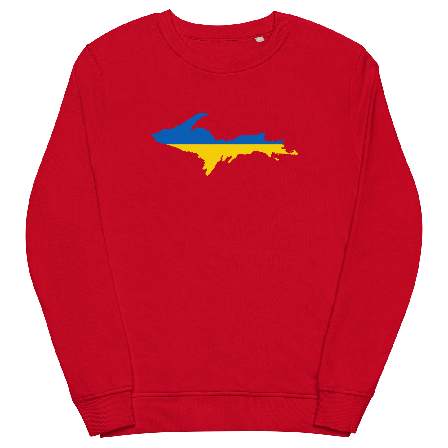 Michigan Upper Peninsula Sweatshirt (w/ Ukraine Flag Outline) | Unisex Organic