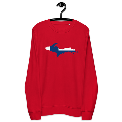 Michigan Upper Peninsula Sweatshirt (w/ UP Finland Flag Outline) | Unisex Organic