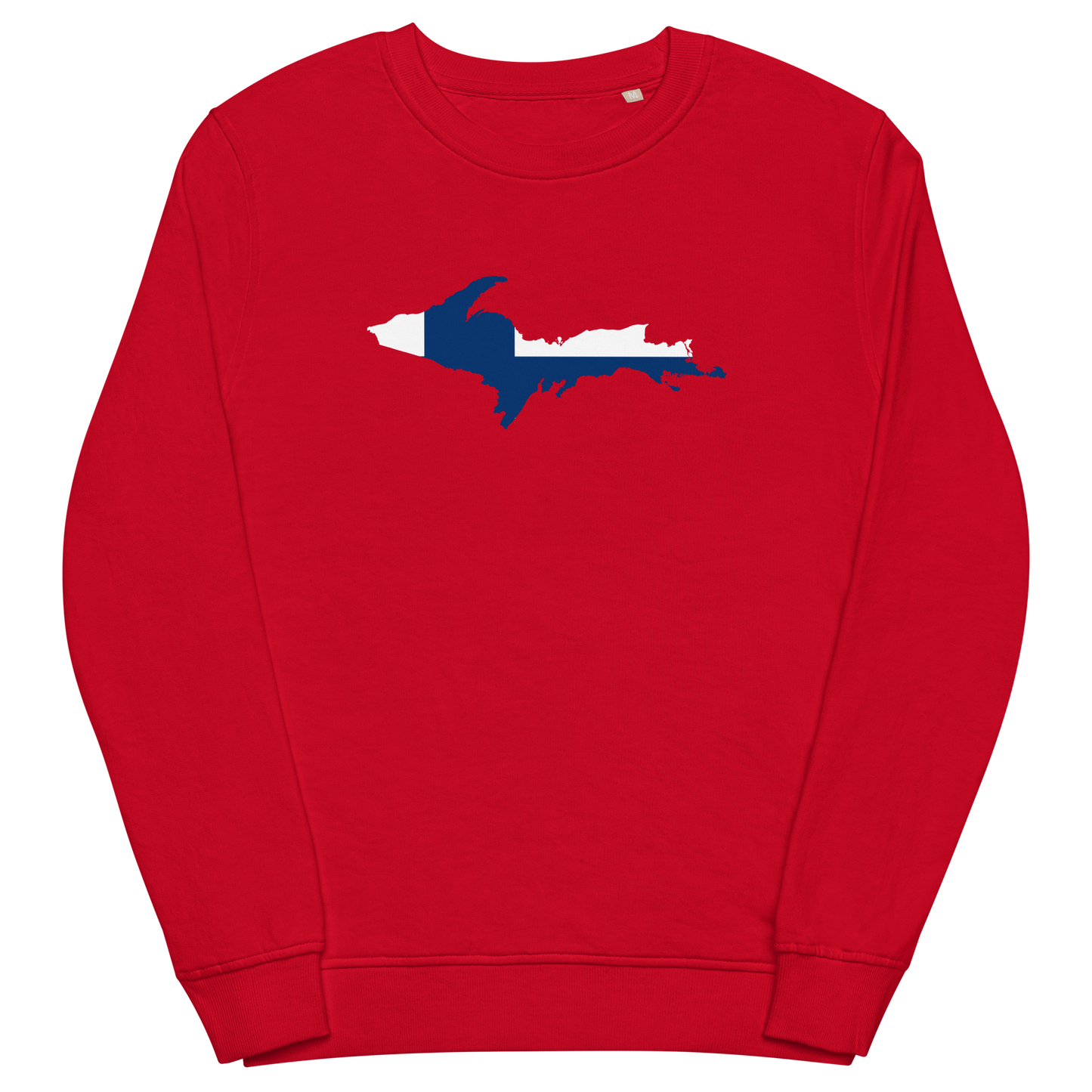 Michigan Upper Peninsula Sweatshirt (w/ UP Finland Flag Outline) | Unisex Organic