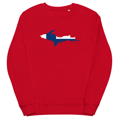 Michigan Upper Peninsula Sweatshirt (w/ UP Finland Flag Outline) | Unisex Organic