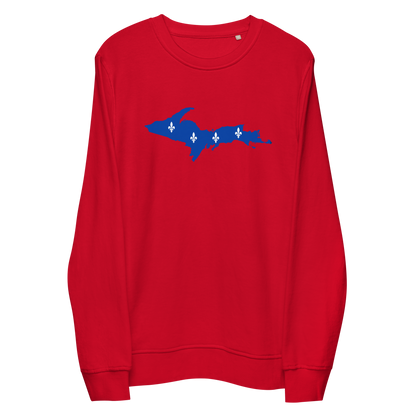 Michigan Upper Peninsula Sweatshirt (w/ UP Quebec Flag Outline) | Unisex Organic