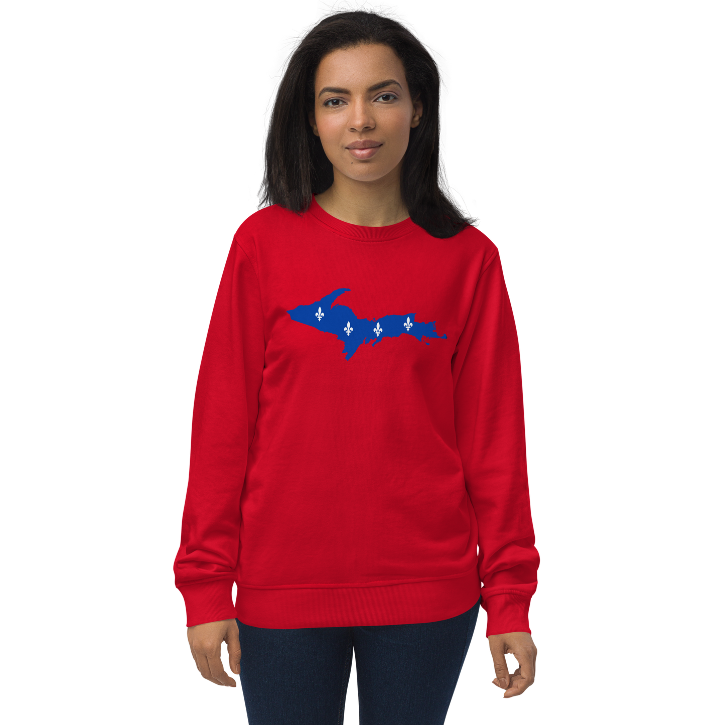 Michigan Upper Peninsula Sweatshirt (w/ UP Quebec Flag Outline) | Unisex Organic