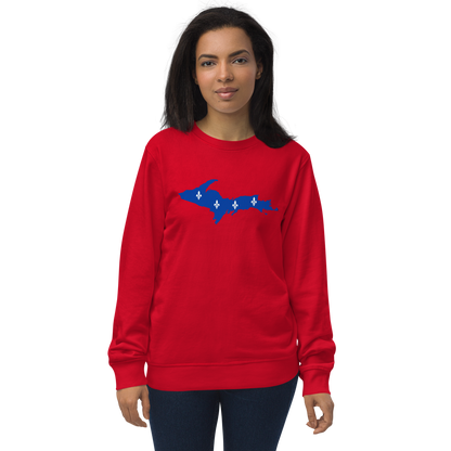 Michigan Upper Peninsula Sweatshirt (w/ UP Quebec Flag Outline) | Unisex Organic