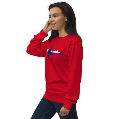 Michigan Upper Peninsula Sweatshirt (w/ UP Finland Flag Outline) | Unisex Organic