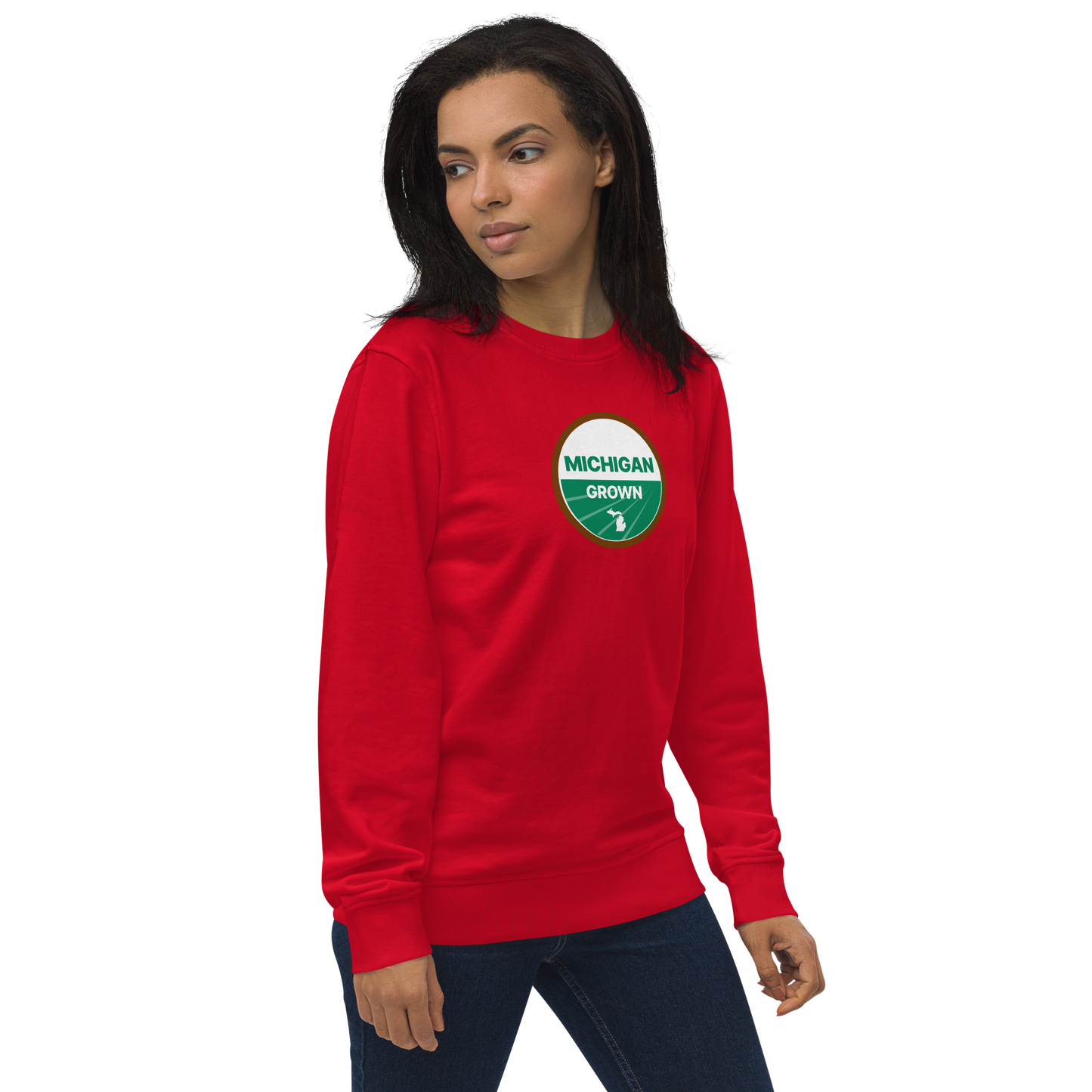 'Michigan Grown' Sweatshirt (Agricultural Certification Parody) | Unisex Organic