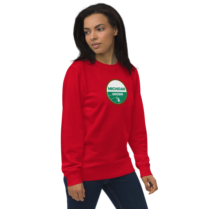 'Michigan Grown' Sweatshirt (Agricultural Certification Parody) | Unisex Organic