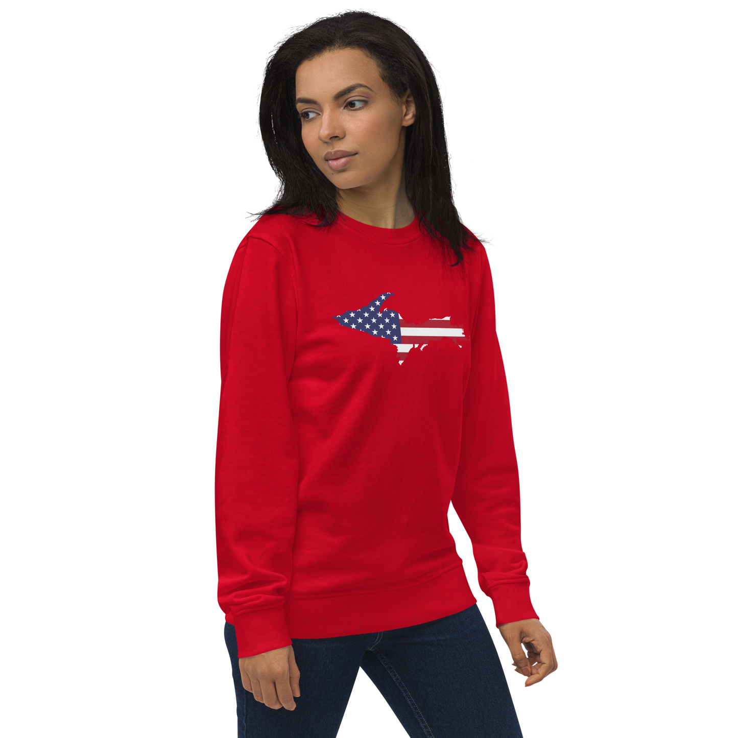 Michigan Upper Peninsula Organic Sweatshirt (w/ UP USA Flag Outline)