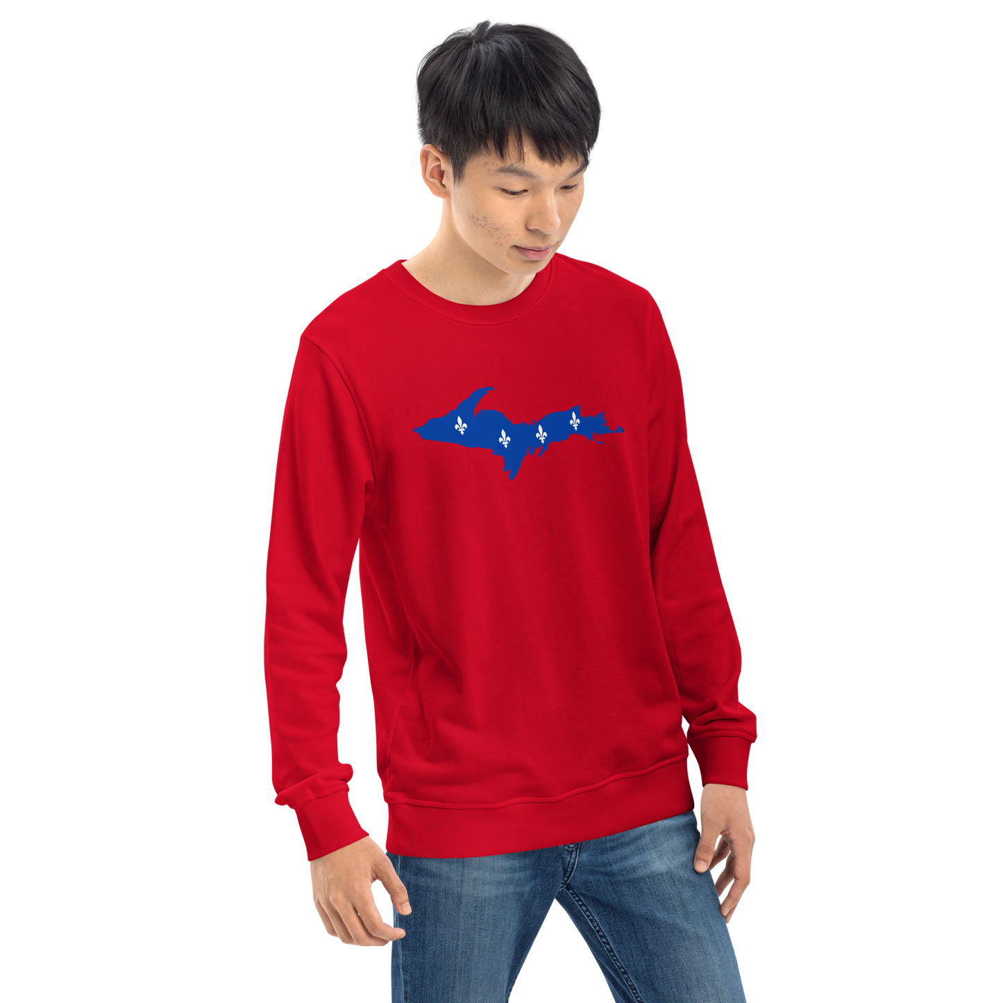 Michigan Upper Peninsula Sweatshirt (w/ UP Quebec Flag Outline) | Unisex Organic