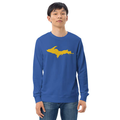 Michigan Upper Peninsula Organic Sweatshirt (w/ Gold UP Outline)