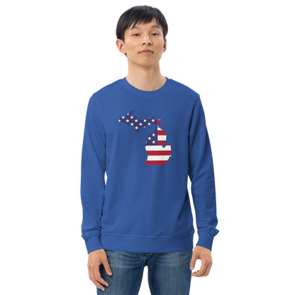 Michigan Organic Sweatshirt (w/ MI USA Flag Outline)