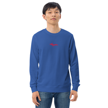 Michigan Upper Peninsula Sweatshirt (w/ Embroidered Pink UP Outline) | Unisex Organic