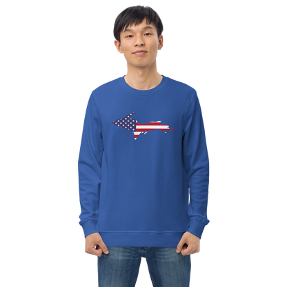 Michigan Upper Peninsula Organic Sweatshirt (w/ UP USA Flag Outline)