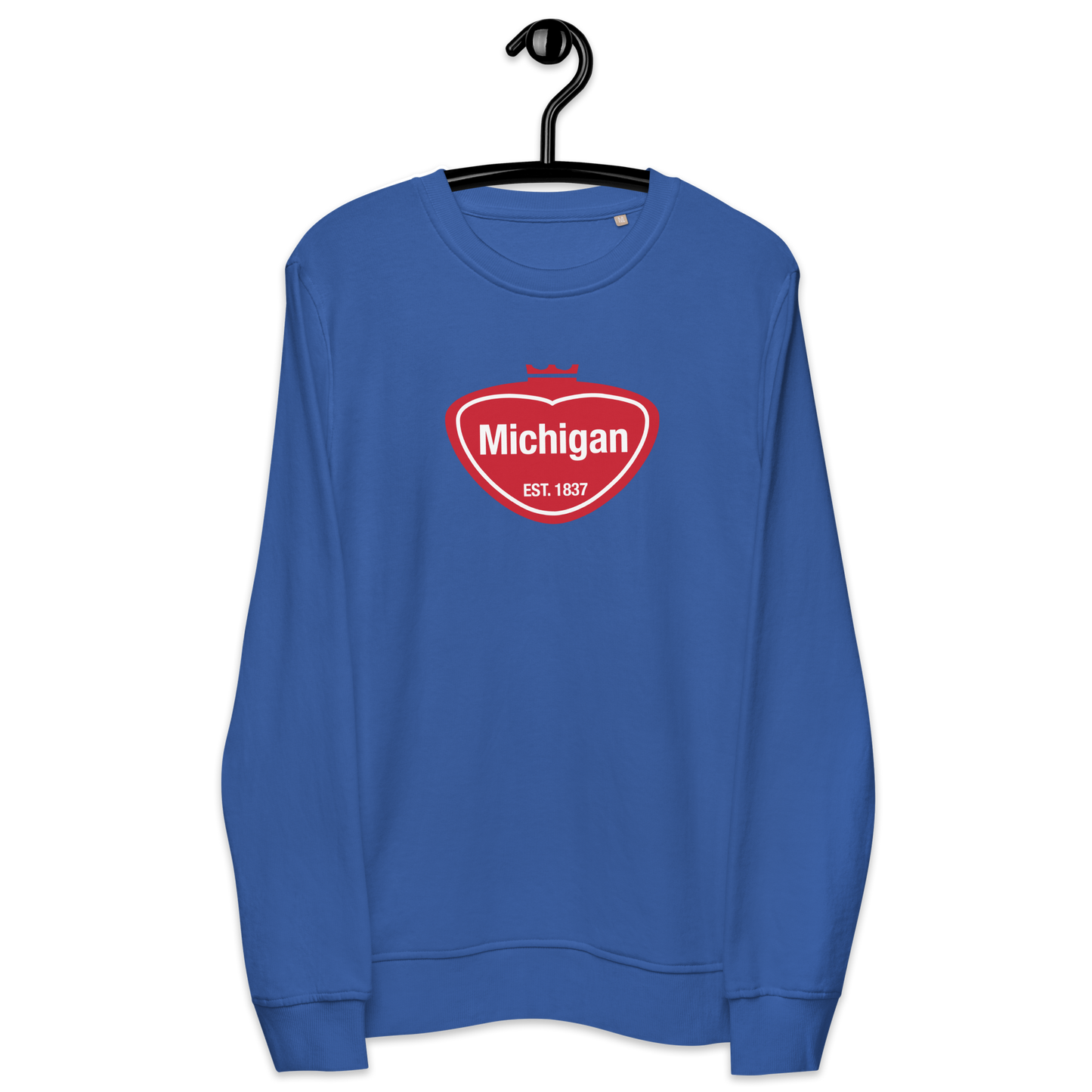 'Michigan EST 1837' Organic Sweatshirt (Local Sodapop Parody)