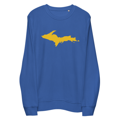 Michigan Upper Peninsula Organic Sweatshirt (w/ Gold UP Outline)