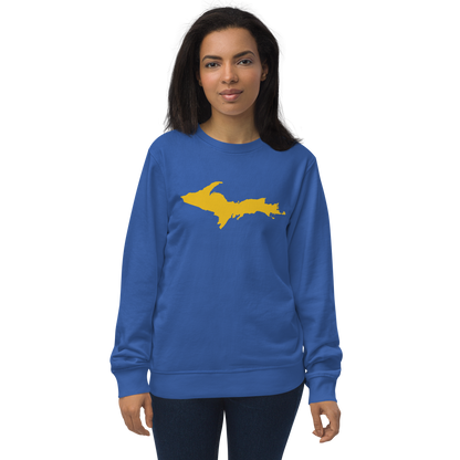 Michigan Upper Peninsula Organic Sweatshirt (w/ Gold UP Outline)