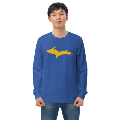 Michigan Upper Peninsula Organic Sweatshirt (w/ Gold UP Outline)