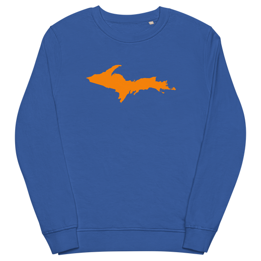 Michigan Upper Peninsula Organic Sweatshirt (w/ Orange UP Outline)