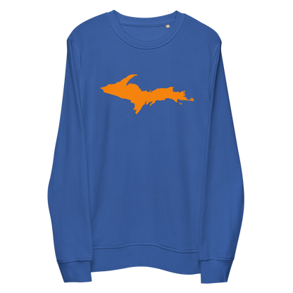 Michigan Upper Peninsula Organic Sweatshirt (w/ Orange UP Outline)