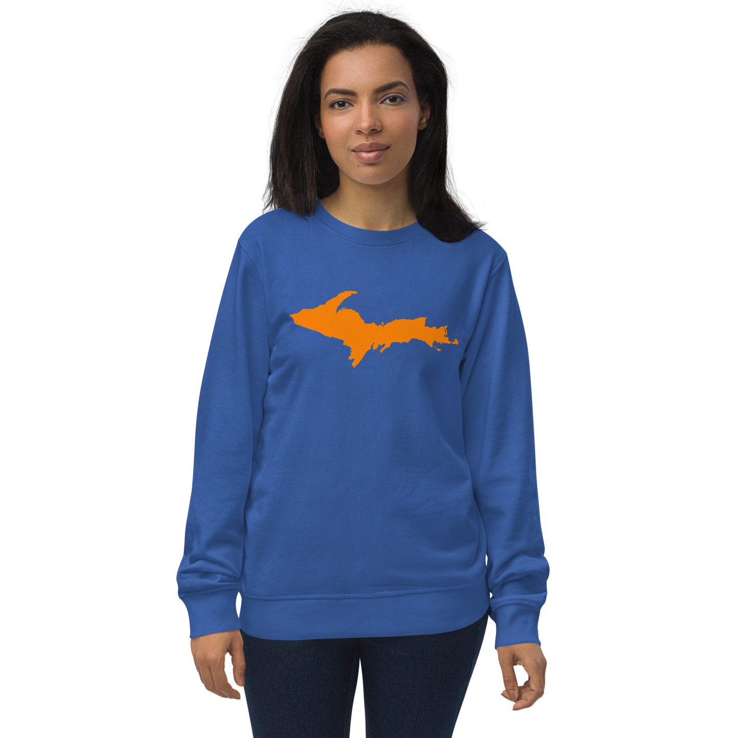 Michigan Upper Peninsula Organic Sweatshirt (w/ Orange UP Outline)