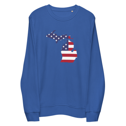 Michigan Organic Sweatshirt (w/ MI USA Flag Outline)