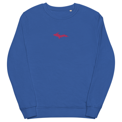 Michigan Upper Peninsula Sweatshirt (w/ Embroidered Pink UP Outline) | Unisex Organic