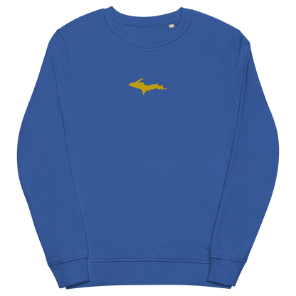 Michigan Upper Peninsula Sweatshirt (w/ Embroidered Gold UP Outline) | Unisex Organic