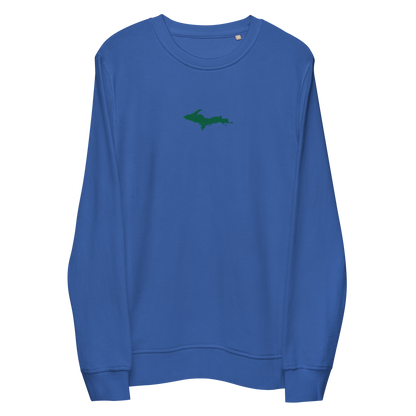 Michigan Upper Peninsula Sweatshirt (w/ Embroidered Green UP Outline) | Unisex Organic