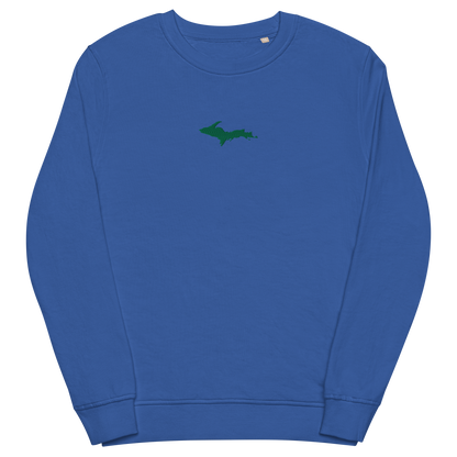 Michigan Upper Peninsula Sweatshirt (w/ Embroidered Green UP Outline) | Unisex Organic