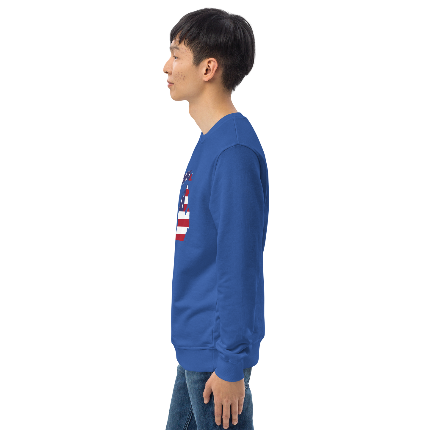 Michigan Organic Sweatshirt (w/ MI USA Flag Outline)